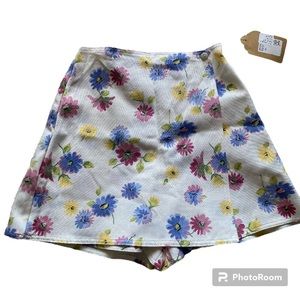 Vintage NWT K.C. Parker kids 16 pique cotton floral print skort skirt clueless
